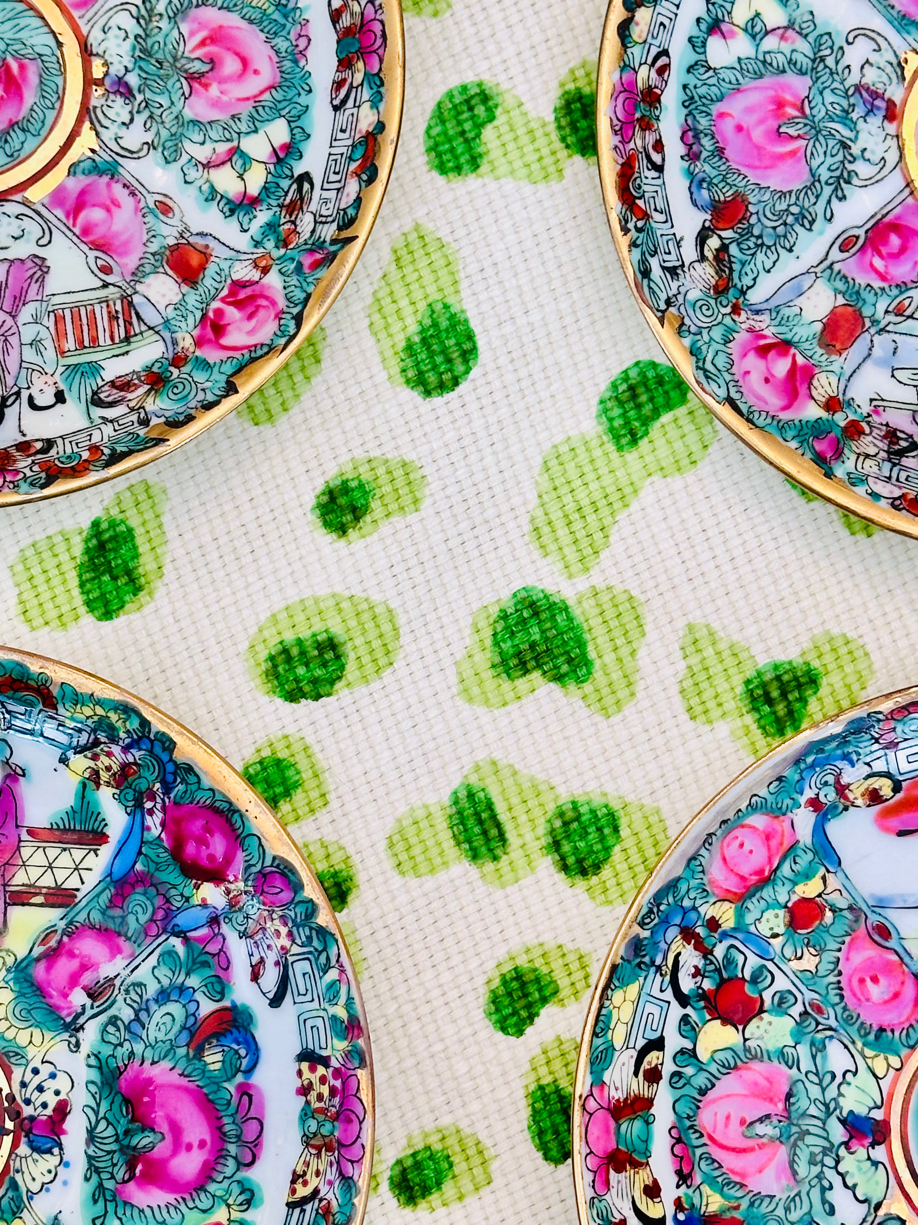 Set of Six Famille Rose Plates