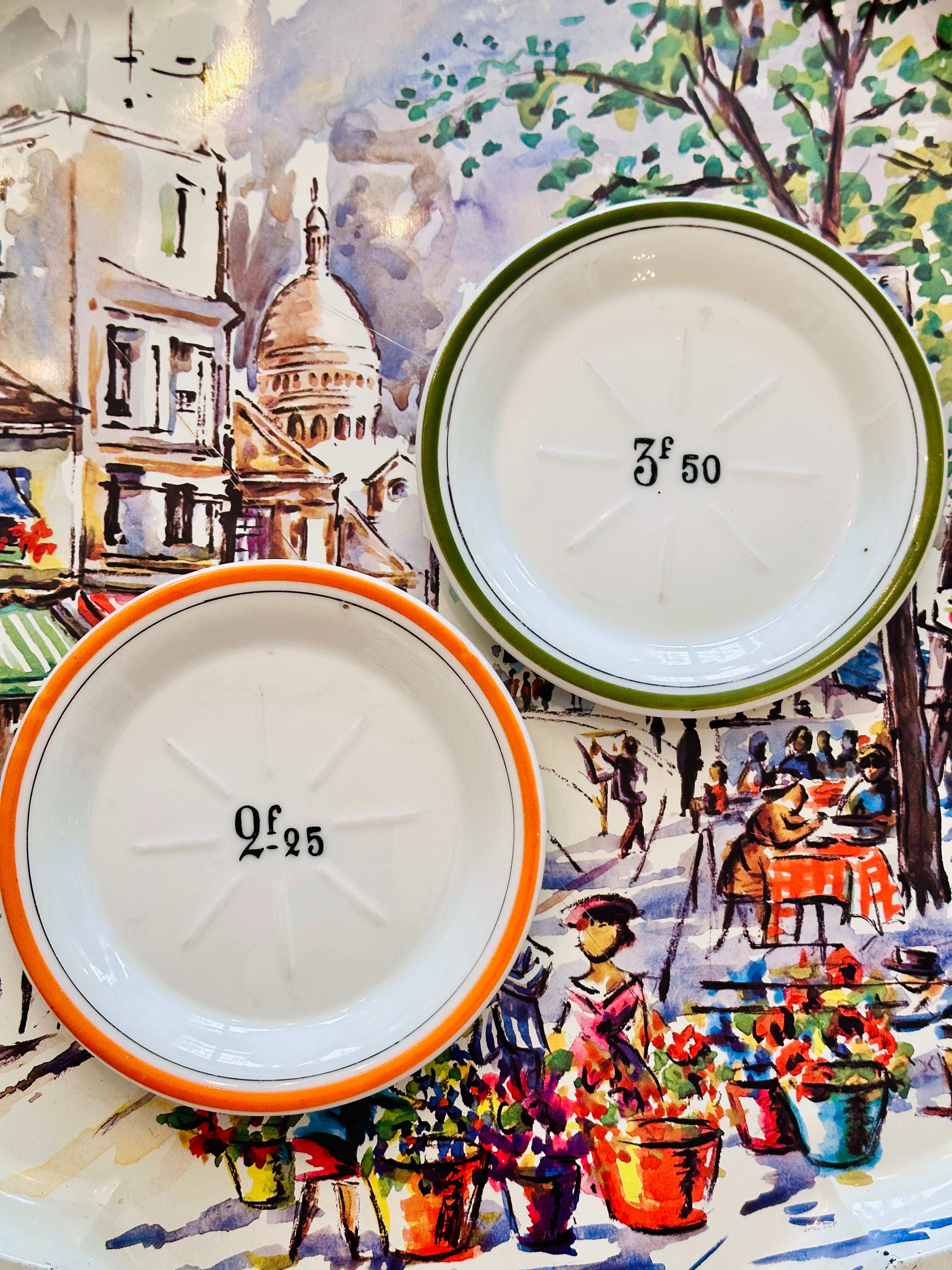 Vintage Orange French Franc Tip Plate