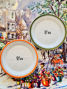 Vintage Orange French Franc Tip Plate