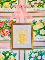 Load image into Gallery viewer, Gold Leaf Botanical on Linen by Laura Rice
