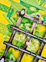 Load image into Gallery viewer, Silver Plate Faux Bamboo Trivet
