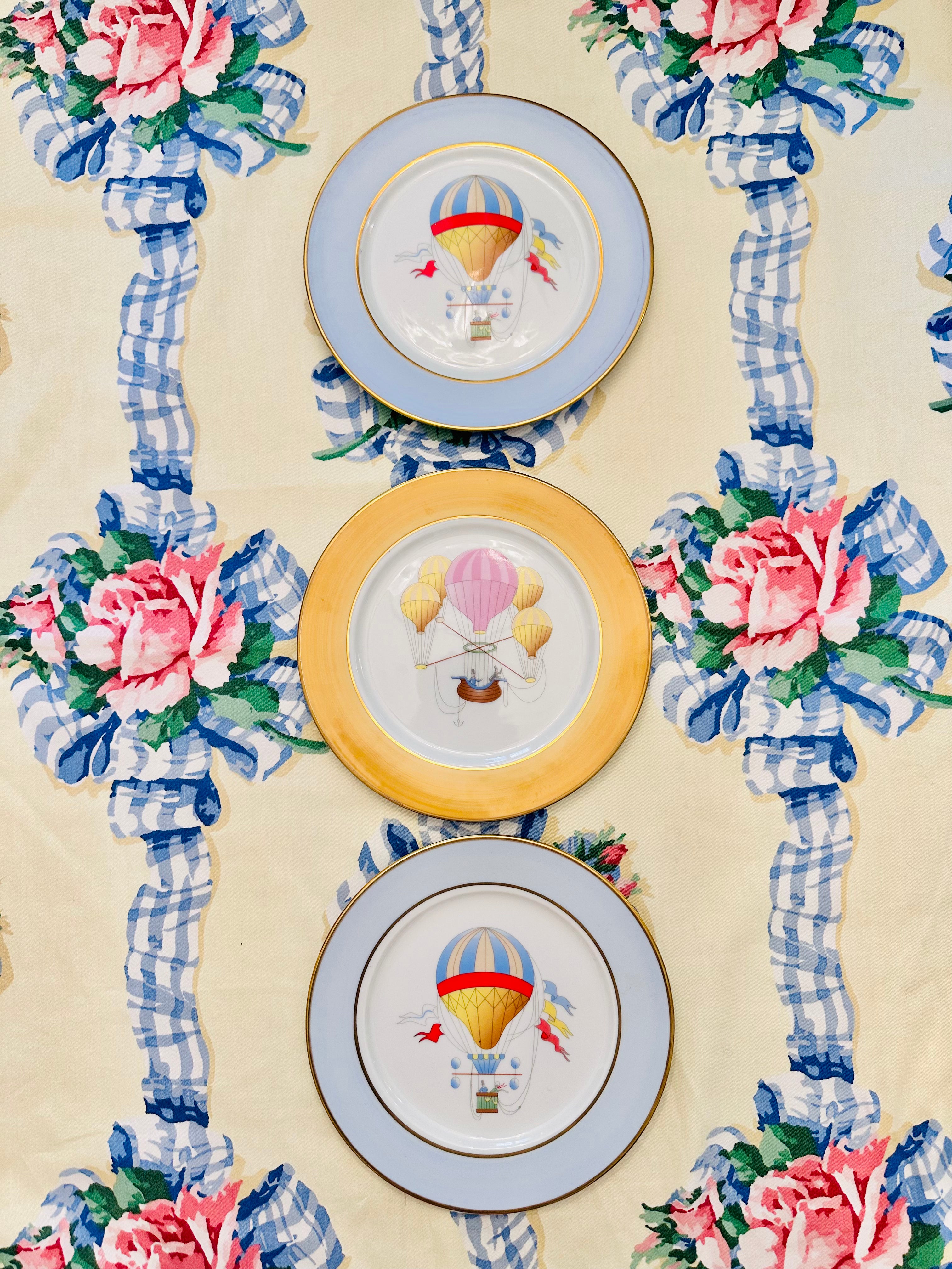 Trio of French Hot Air Balloon Plates