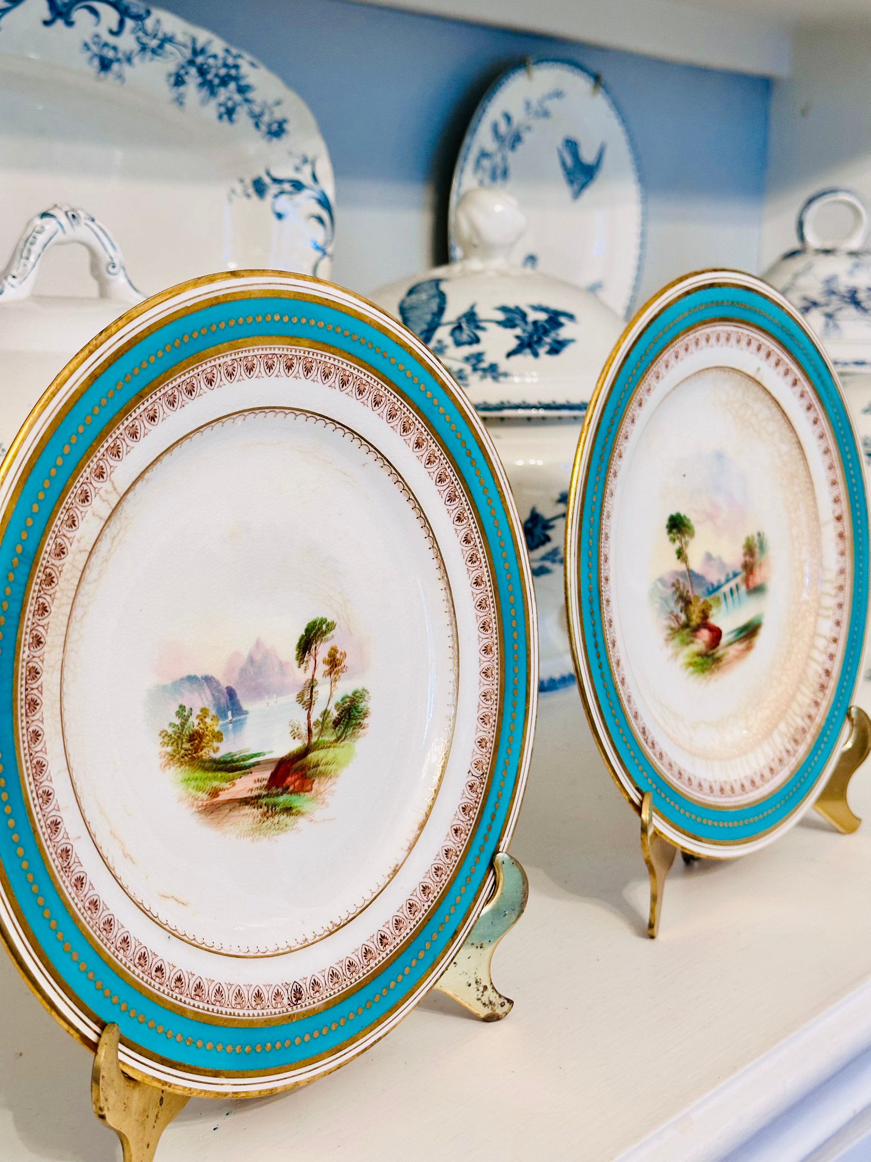 Pair of ExquisiteAntique Dessert Plates