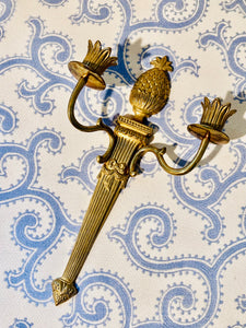 Brass Pineapple & Bow Sconce