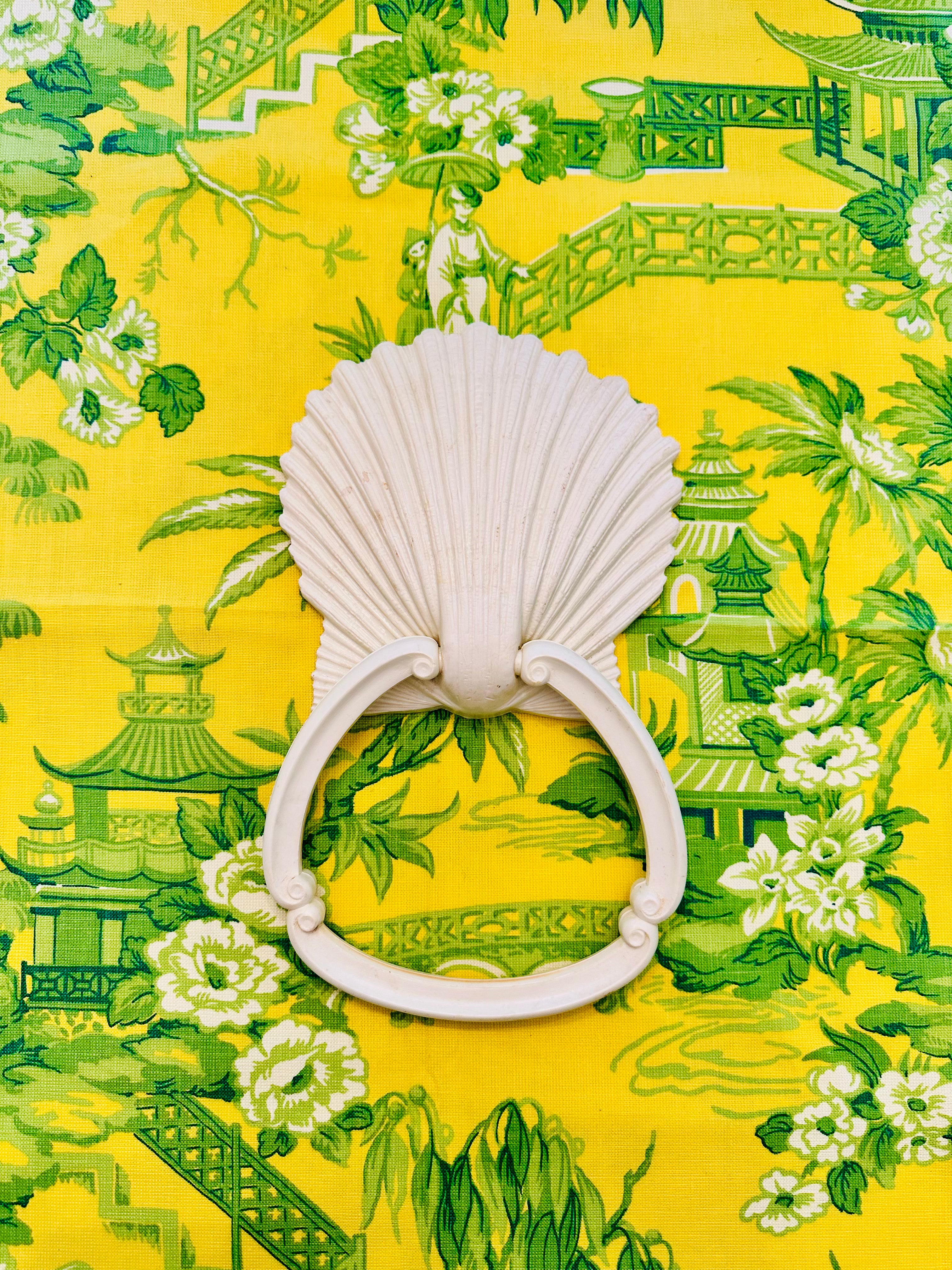 Vintage Hollywood Regency Shell Hand Towel Holder