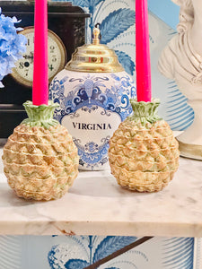 Italian Ceramic Pineapple Candleholders 🍍