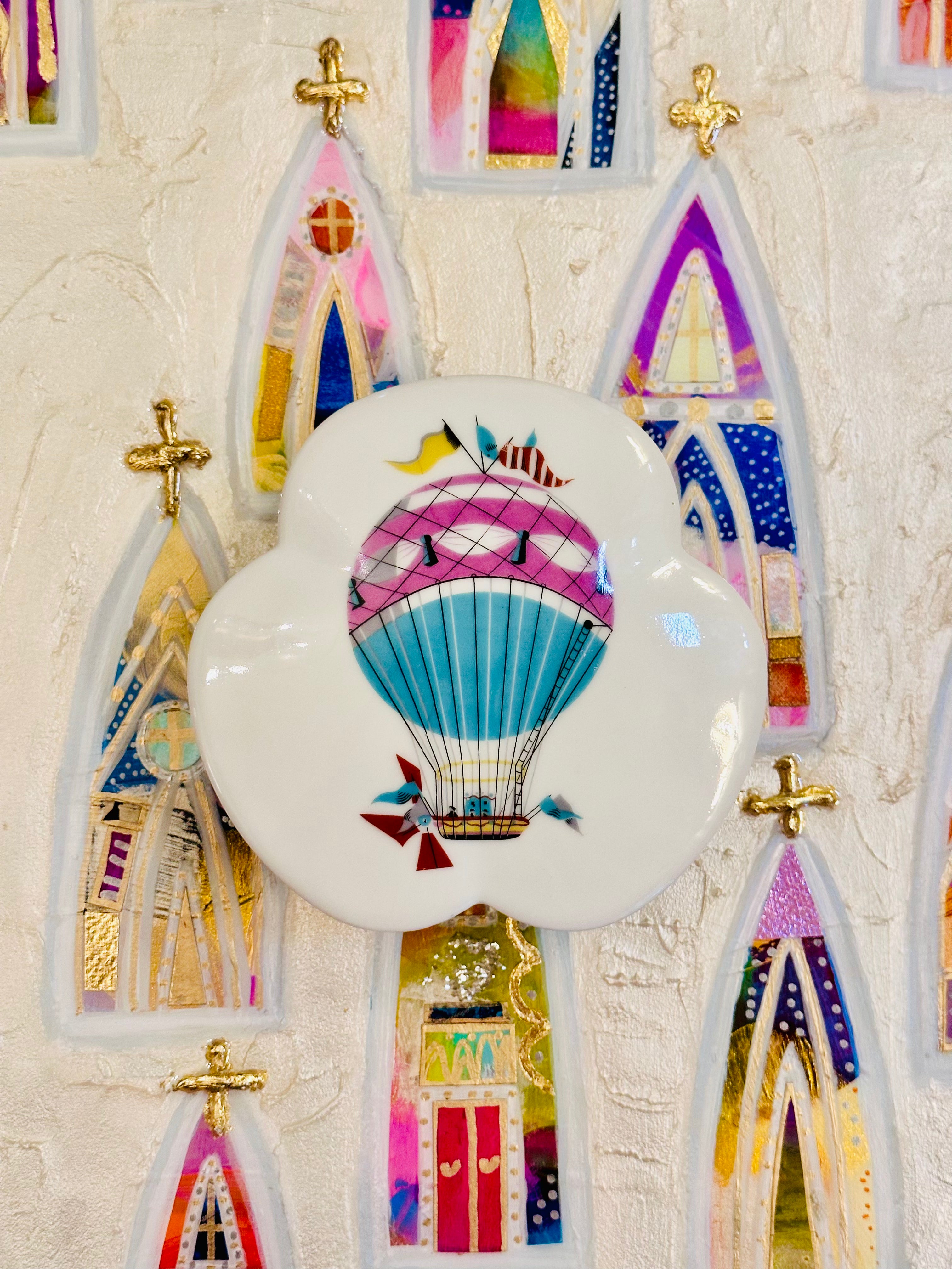 Large Limoges French Hot Air Balloon Trinket Box