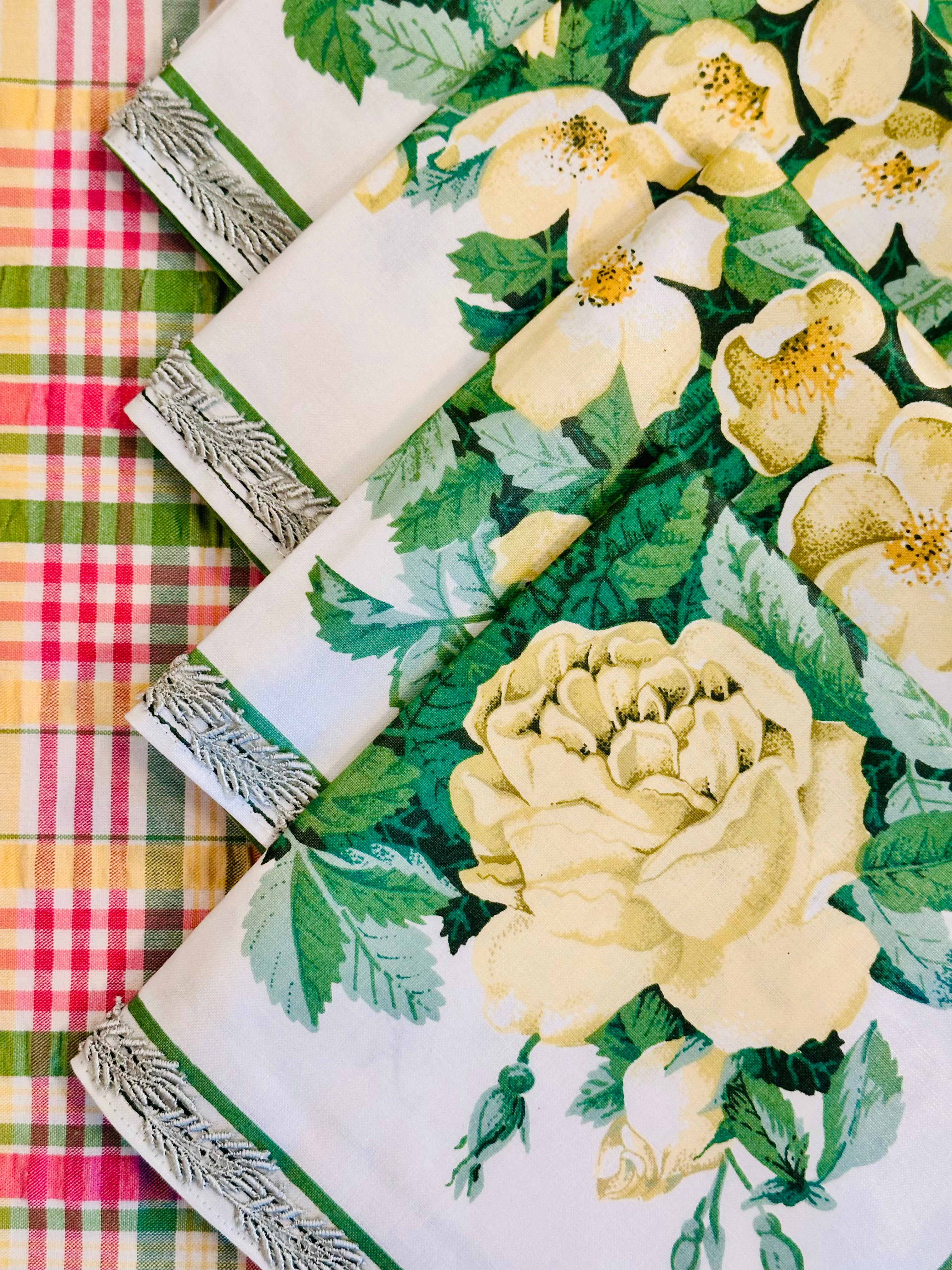 Set of 5 Custom Vintage Waverly Chintz Napkins