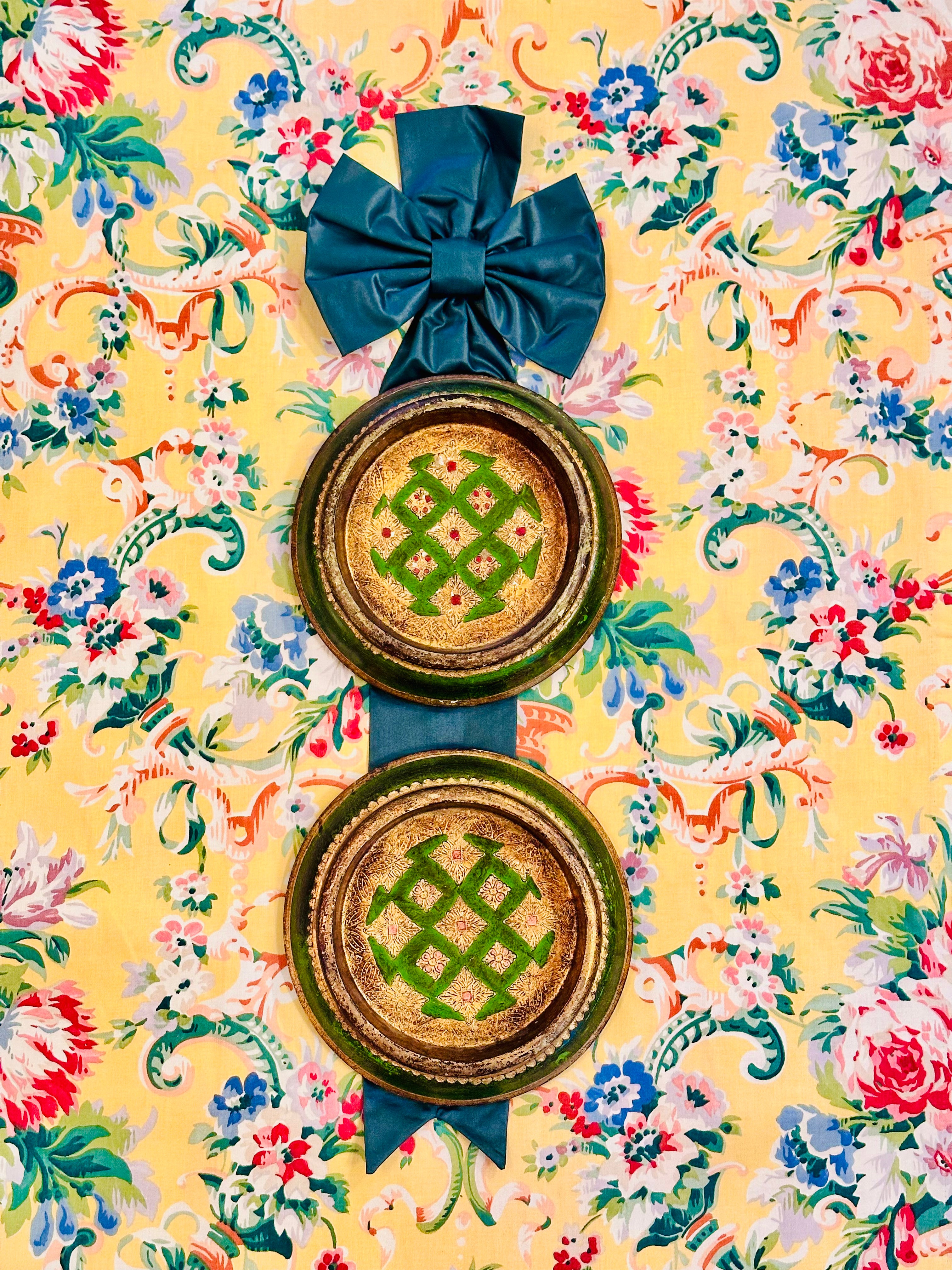Pair of Very Rare Florentine Round Wall Hangings
