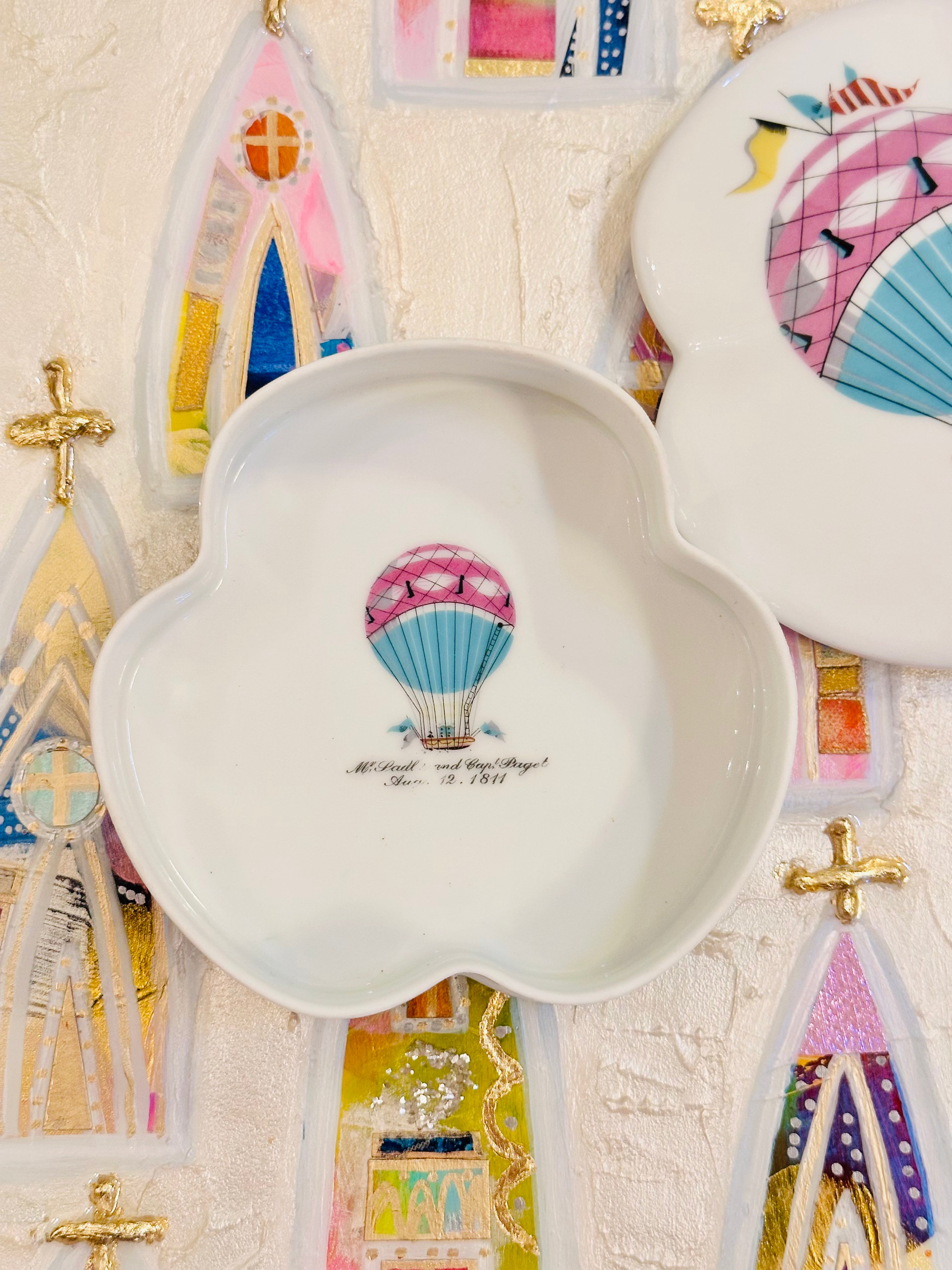 Large Limoges French Hot Air Balloon Trinket Box