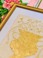 Load image into Gallery viewer, Gold Leaf Botanical on Linen by Laura Rice
