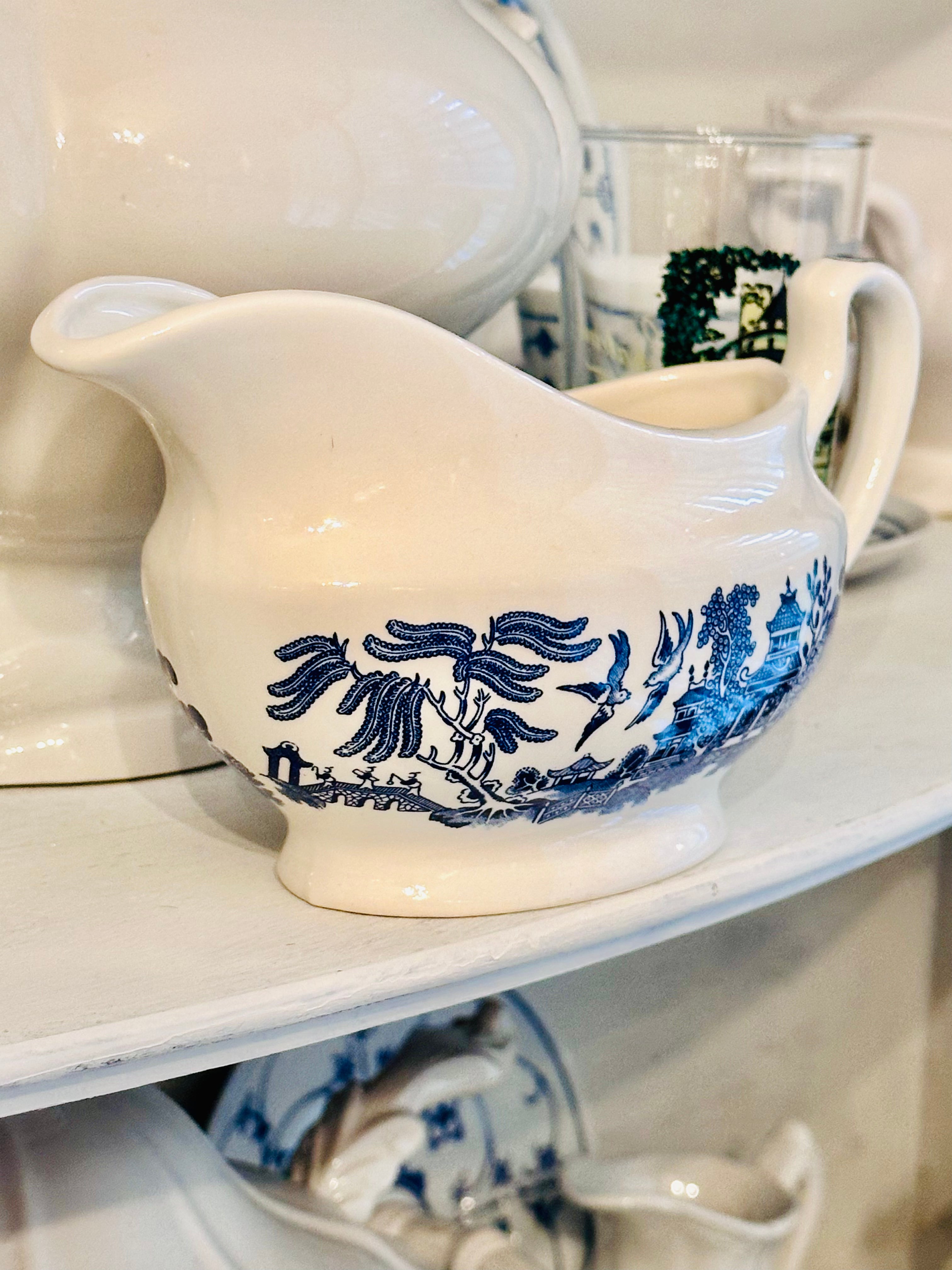 Churchill Blue Willow Gravy Boat