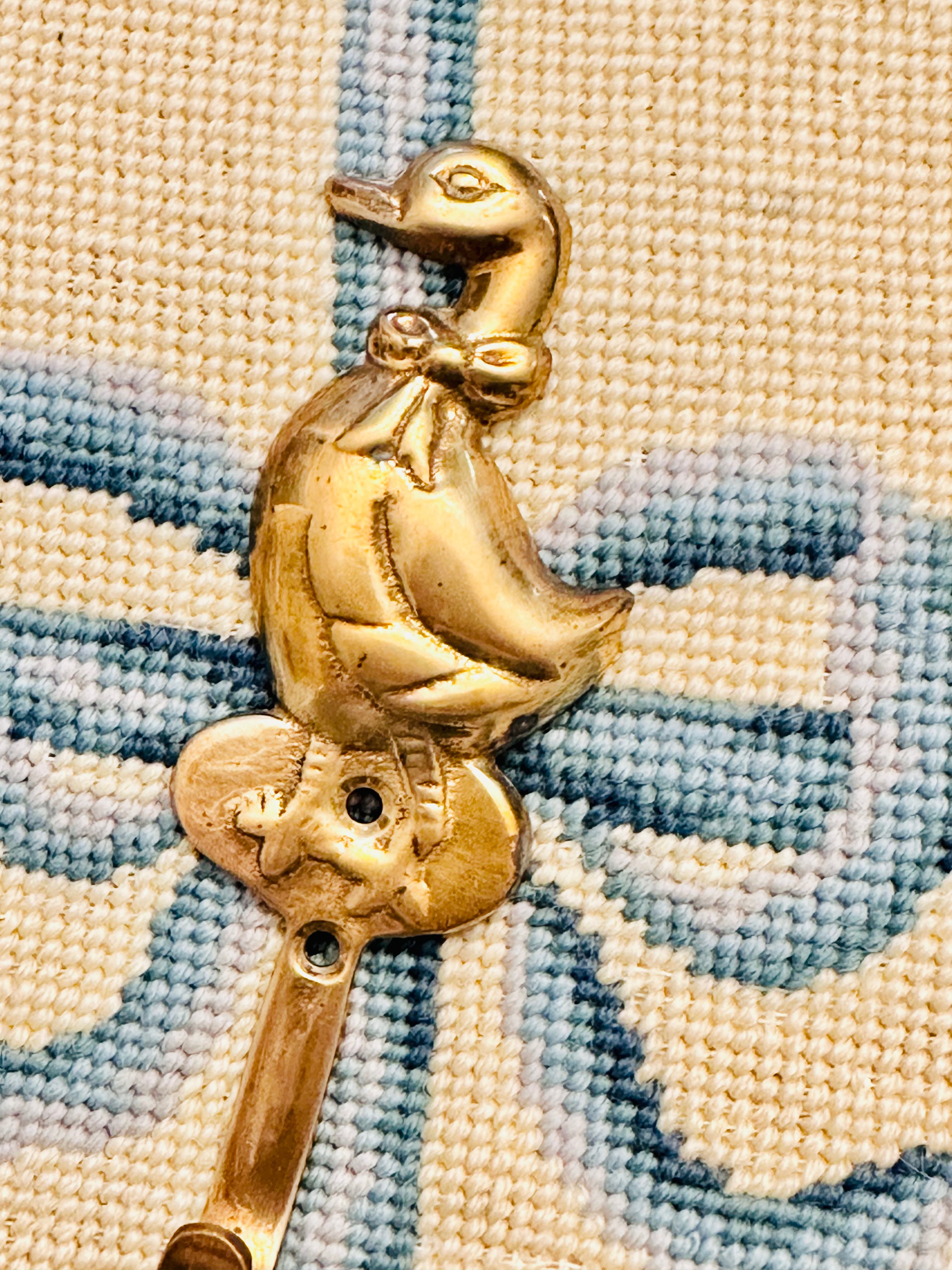 Brass Goose with Bow Hook