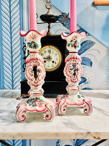 Fabulous French Faience Candlesticks