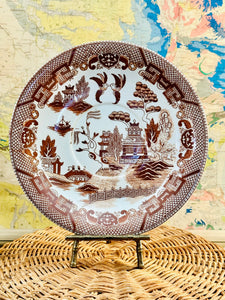 Extremely Rare Brown Willow Plate