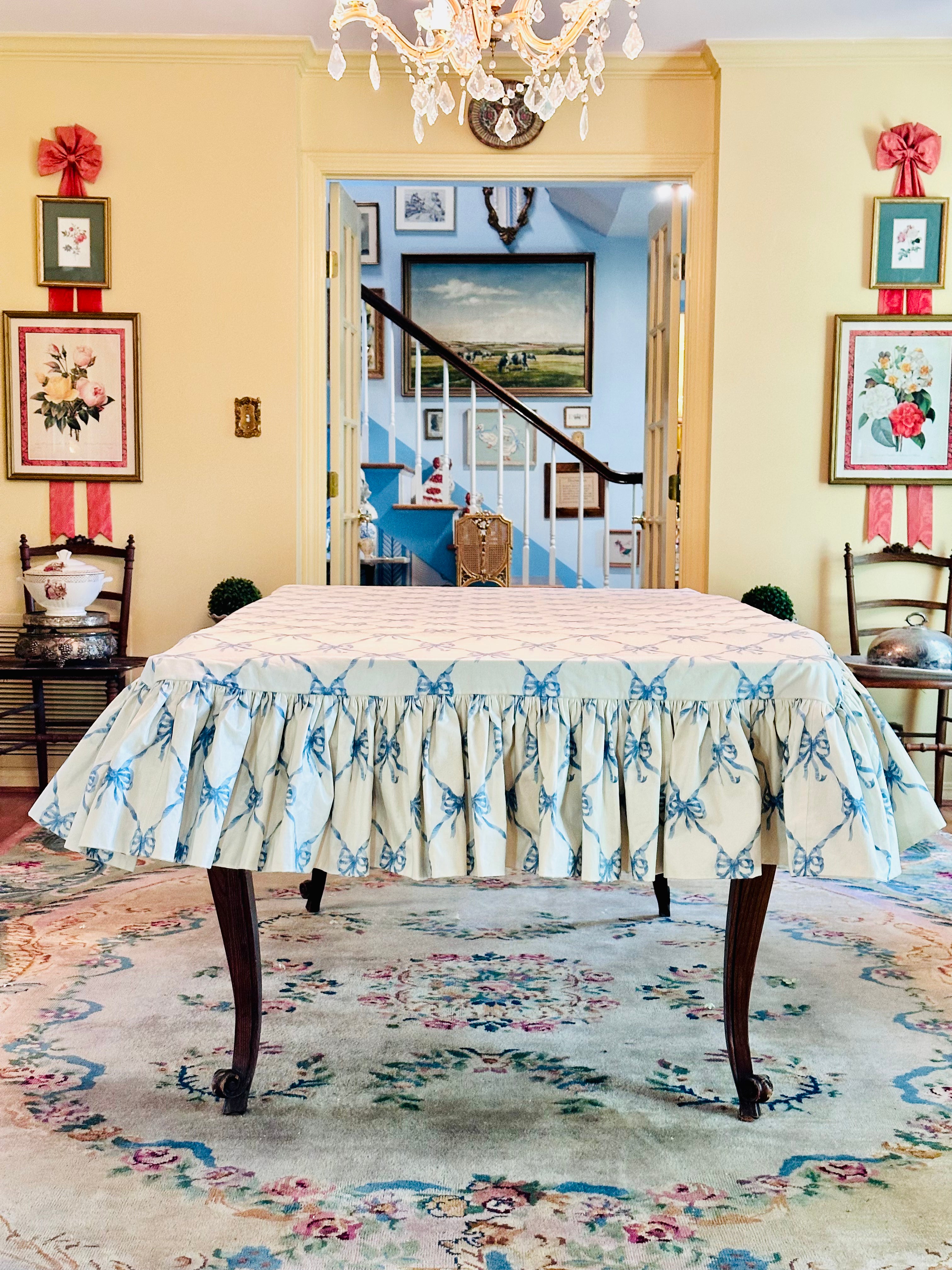 Bespoke Waverly for Schumacher Bows Jolie Tablecloth