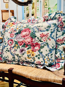 The Most Marvelous Chintz Waverly Pillow Sham with Ruffle!