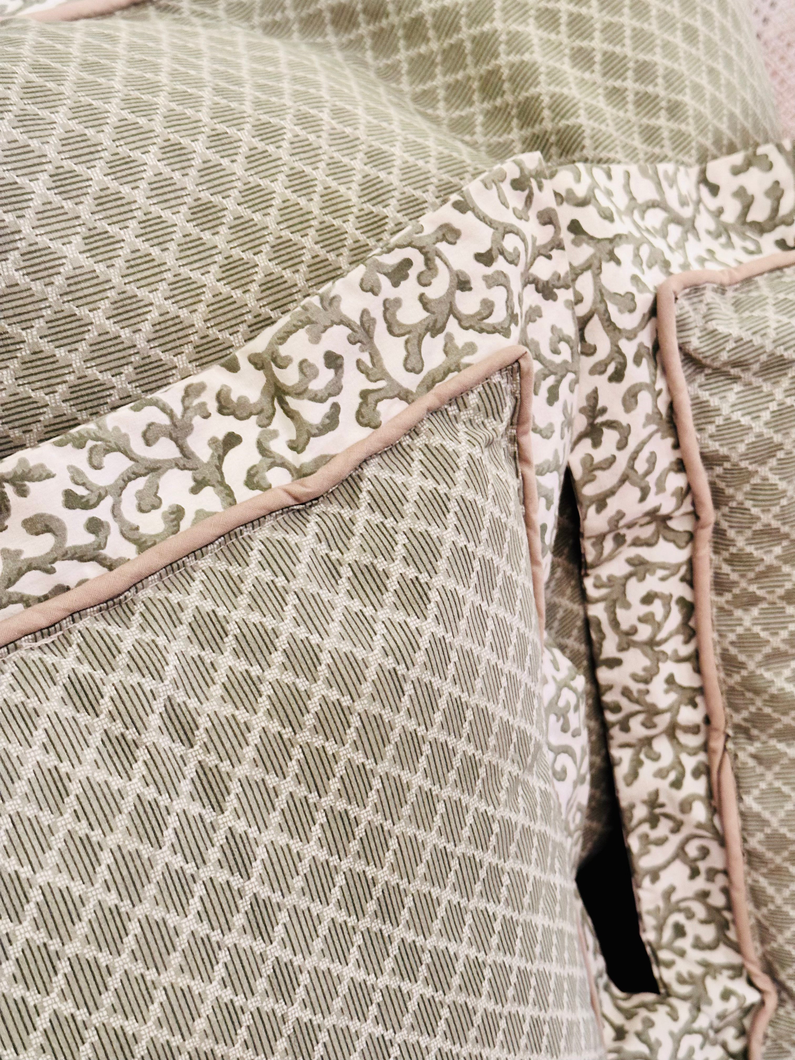 Set of Three Waverly Savoy in Sage Pillows