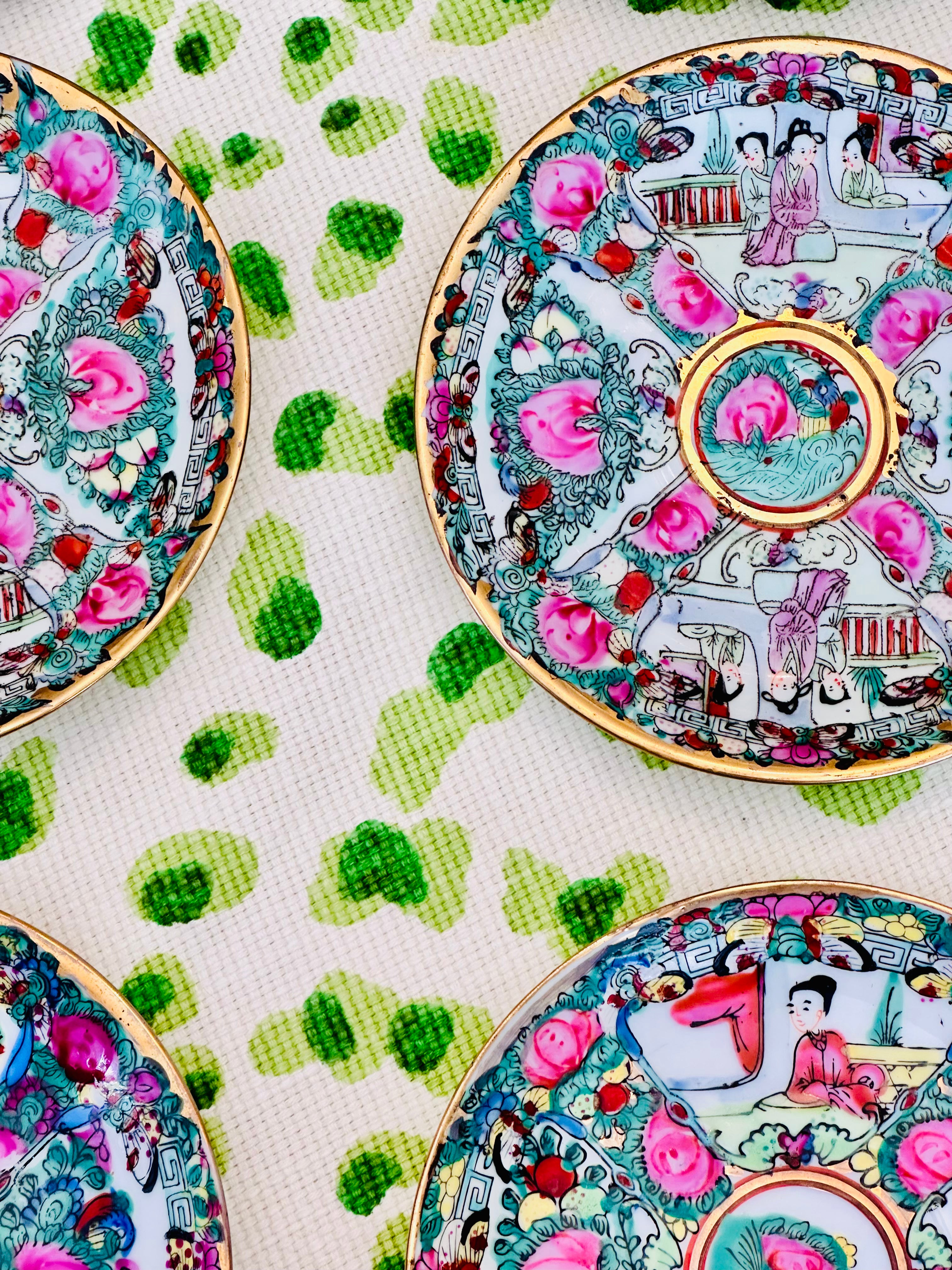 Set of Six Famille Rose Plates