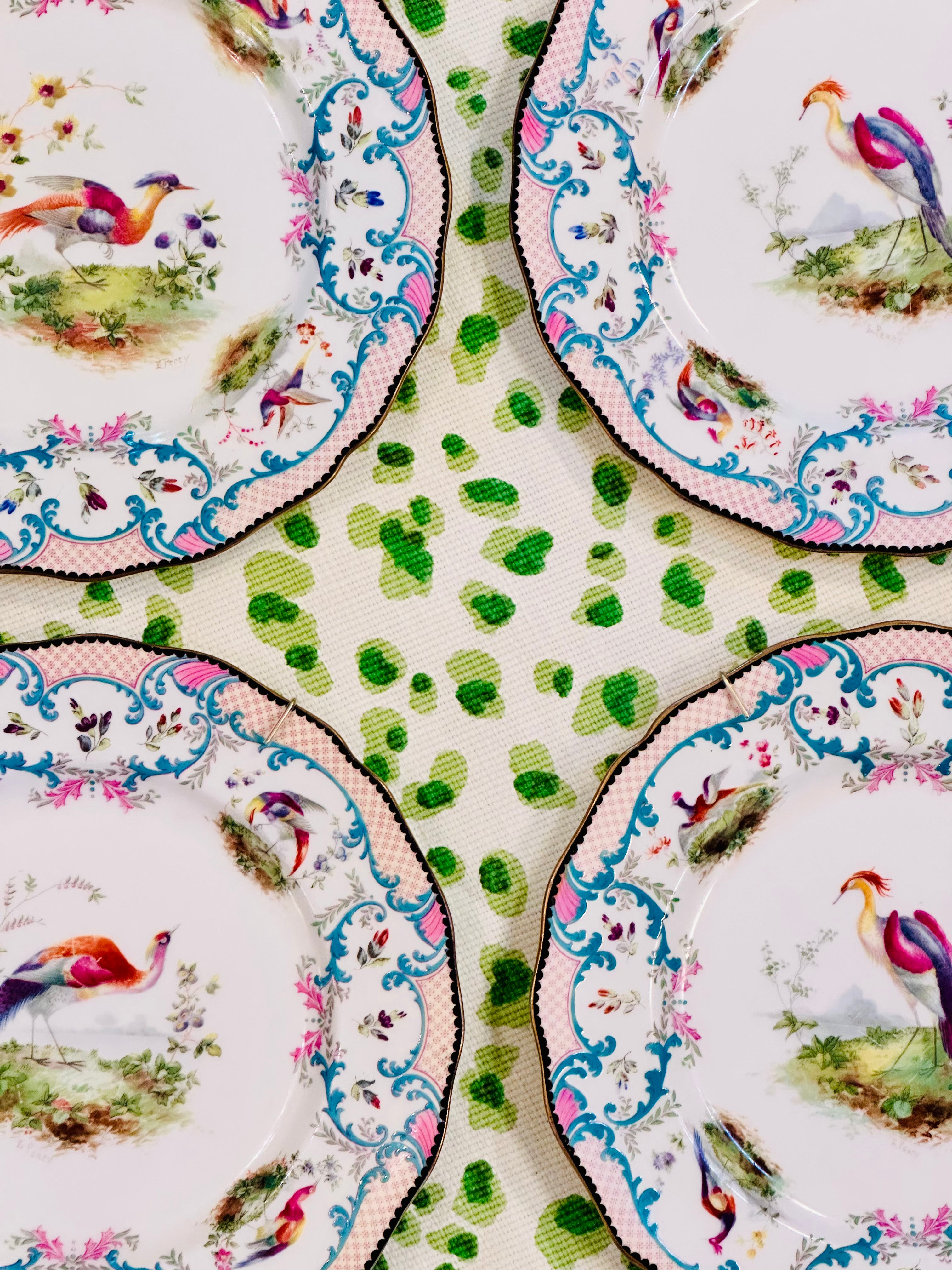 Set of Four Royal Dalton Birds of Paradise Dinner Plates