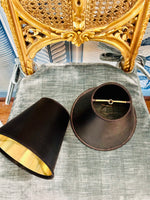 Load image into Gallery viewer, Black Clip On Chandelier Shades With Gold Interior Lining
