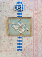 Load image into Gallery viewer, Magnificent Blue &amp; White Gingham Willow &amp; Pearls Bows
