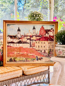 Breathtaking Original Art Depicting European Village