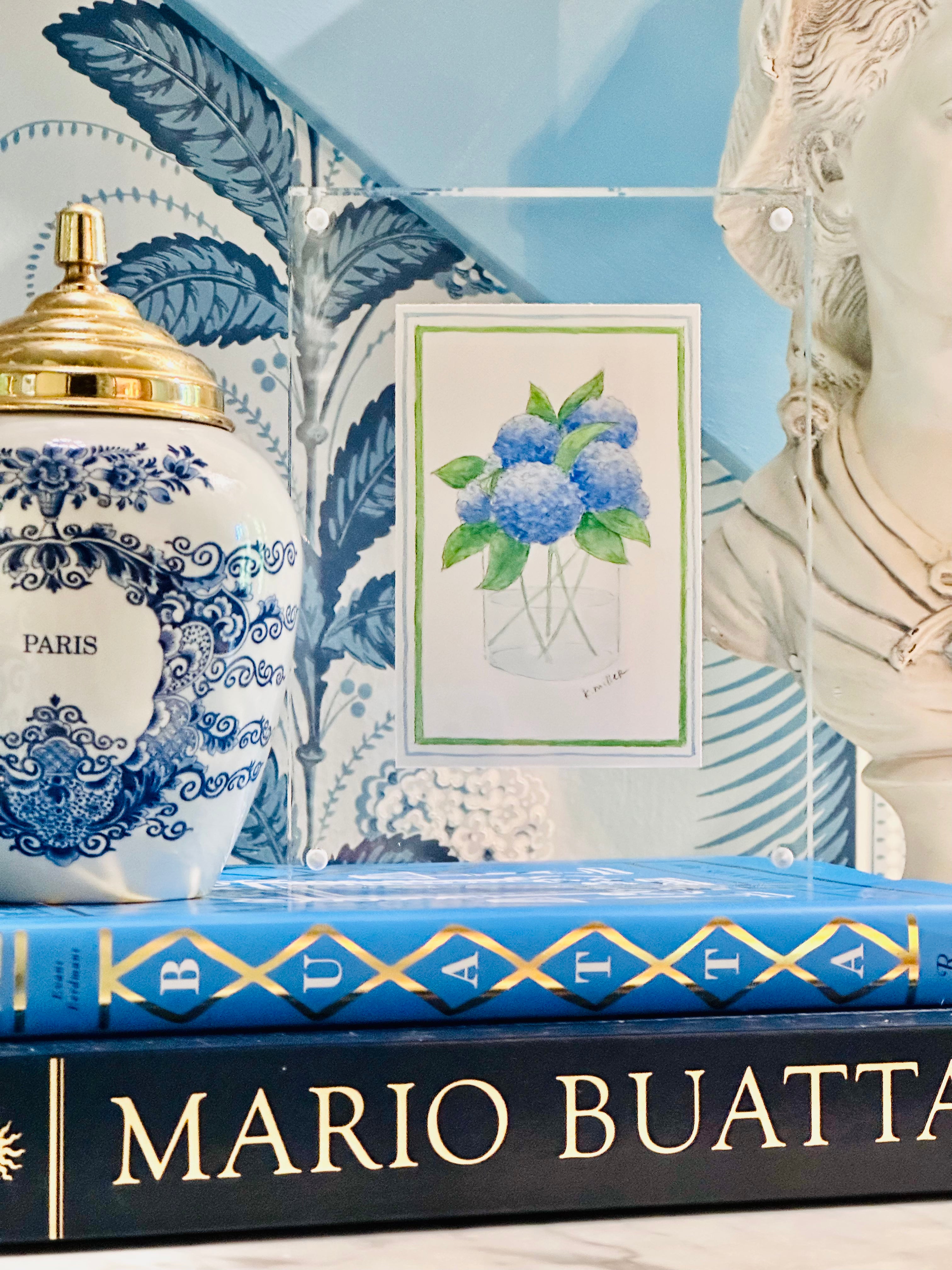 Hydrangea Watercolor & Pencil by Kate Miller