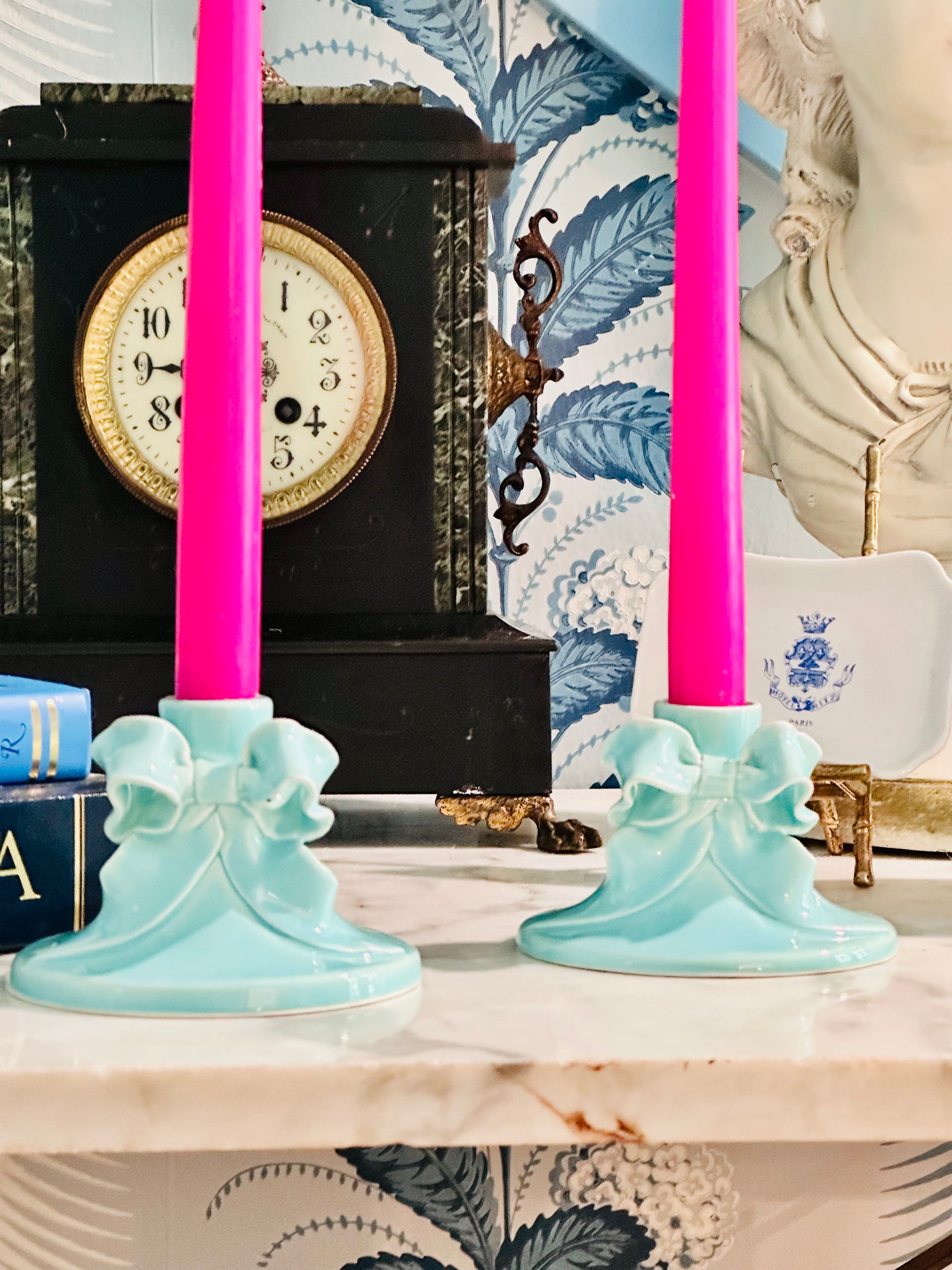 Fantastic Tiffany Blue Candle Holders