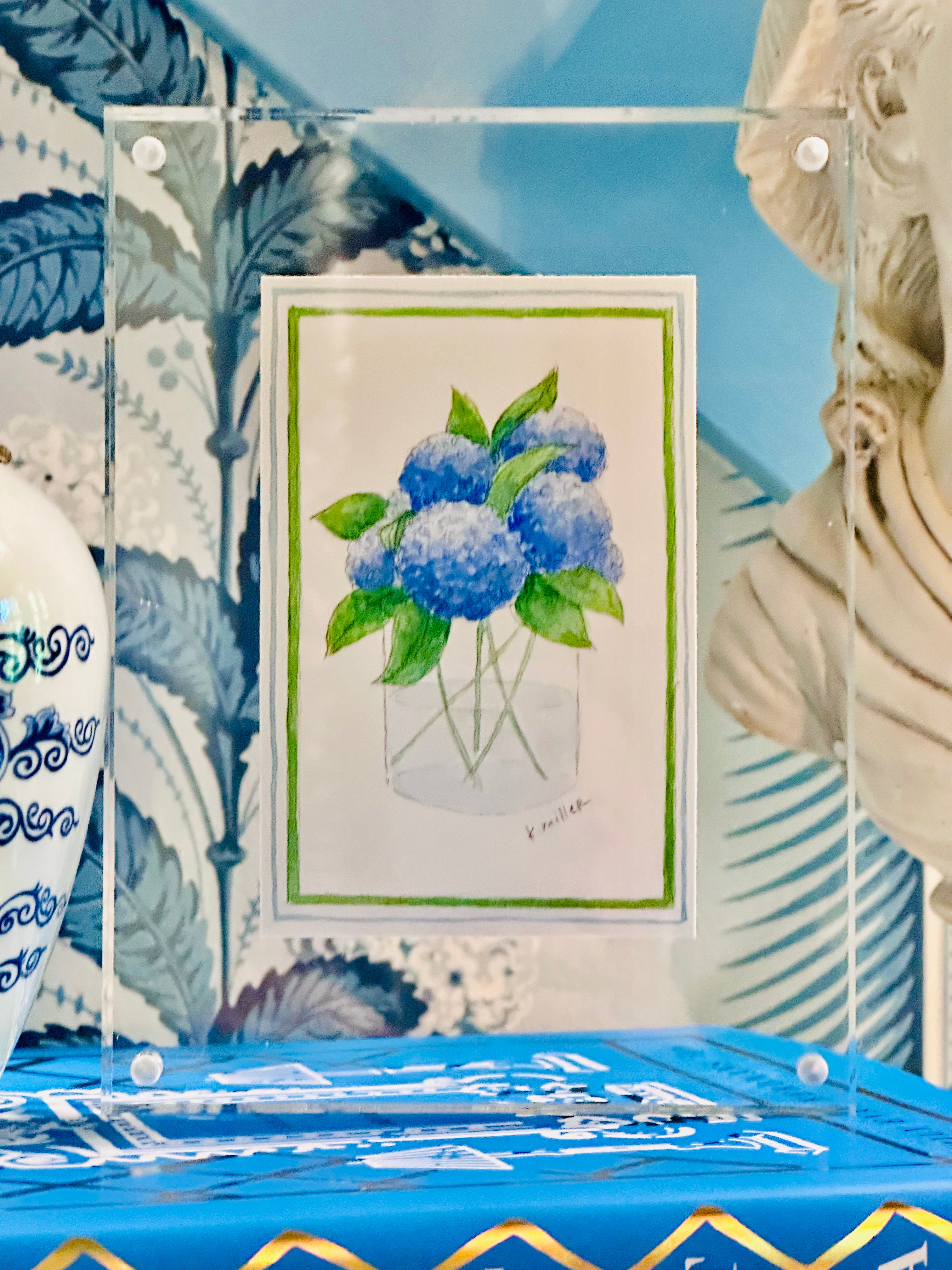 Hydrangea Watercolor & Pencil by Kate Miller