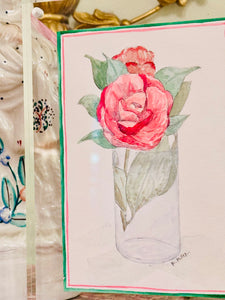 Camellia Watercolor & Pencil by Kate Miller