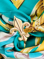Load image into Gallery viewer, Effortlessly Chic Fleur-De-Lis Scarf Clip
