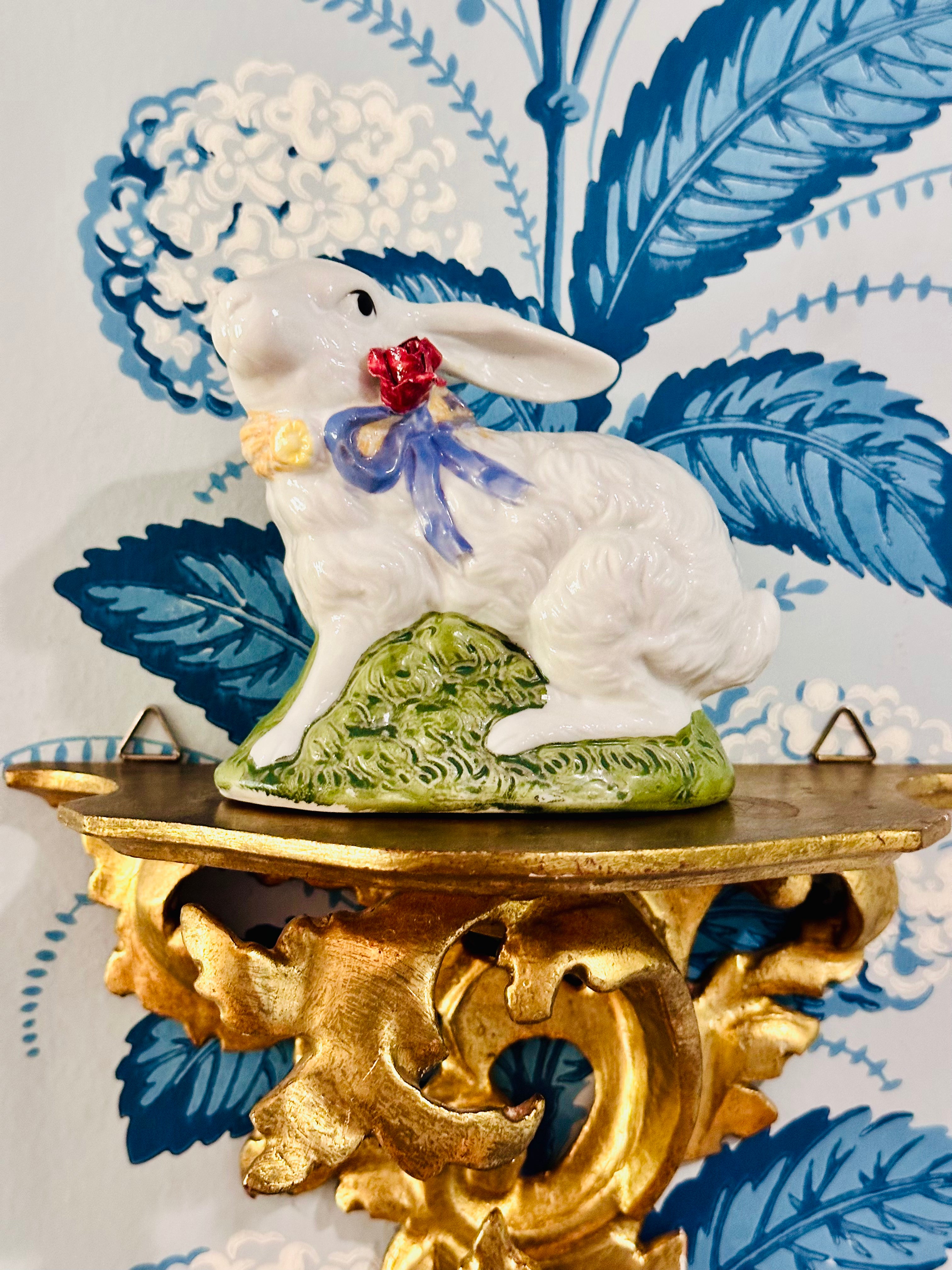 Darling Rabbit Darling Rabbit with Blue Bow – Willow & Pearls