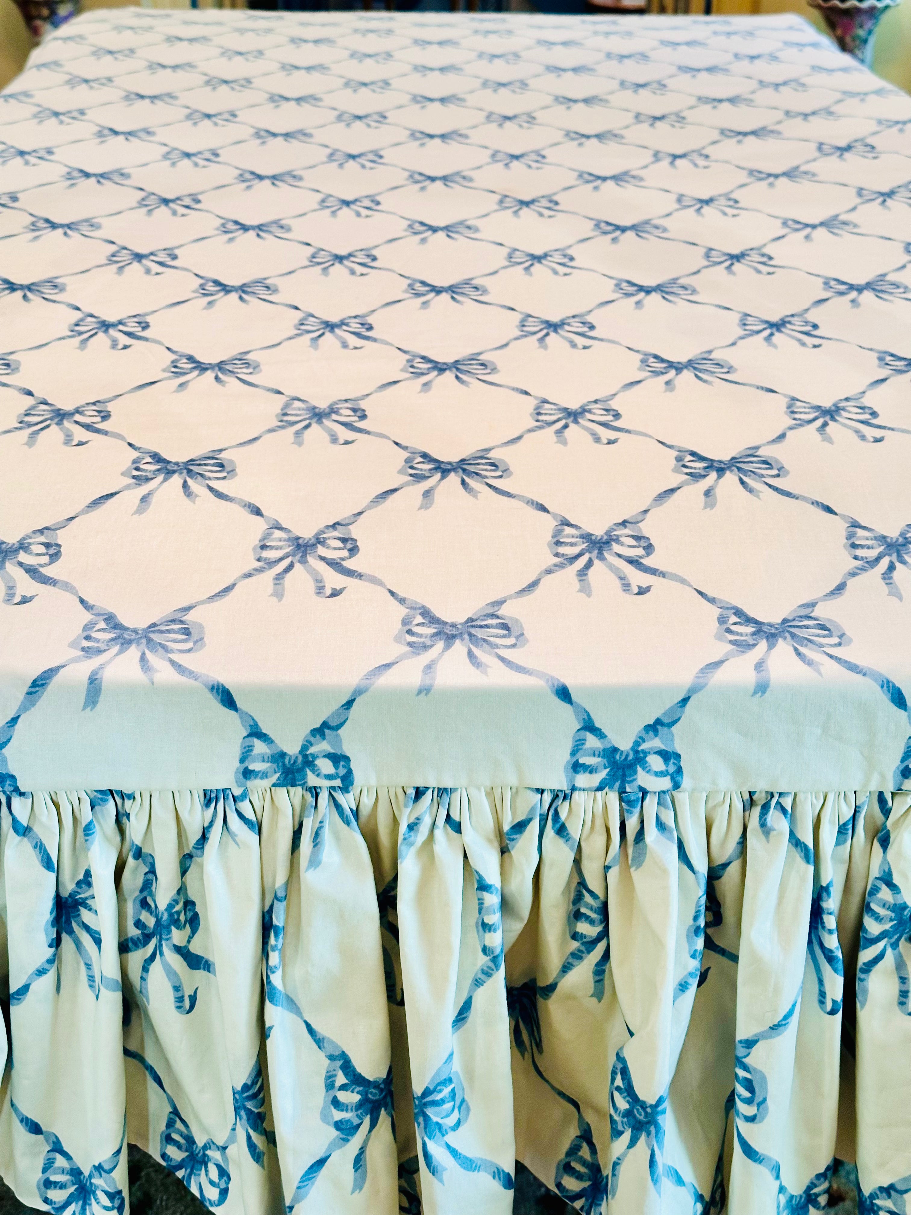 Bespoke Waverly for Schumacher Bows Jolie Tablecloth