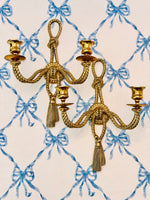 Load image into Gallery viewer, Pair of Absolutely Stunning 1970s Andrea by Sadek Brass Tassel Scones
