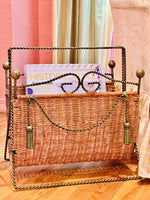 Load image into Gallery viewer, Hollywood Regency Rope &amp; Tassel Magazine Holder
