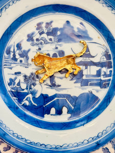 Vintage Leaping Tiger Brooch