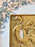 Load image into Gallery viewer, Vintage Brass Goose Switch Plate
