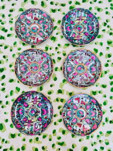 Set of Six Famille Rose Plates
