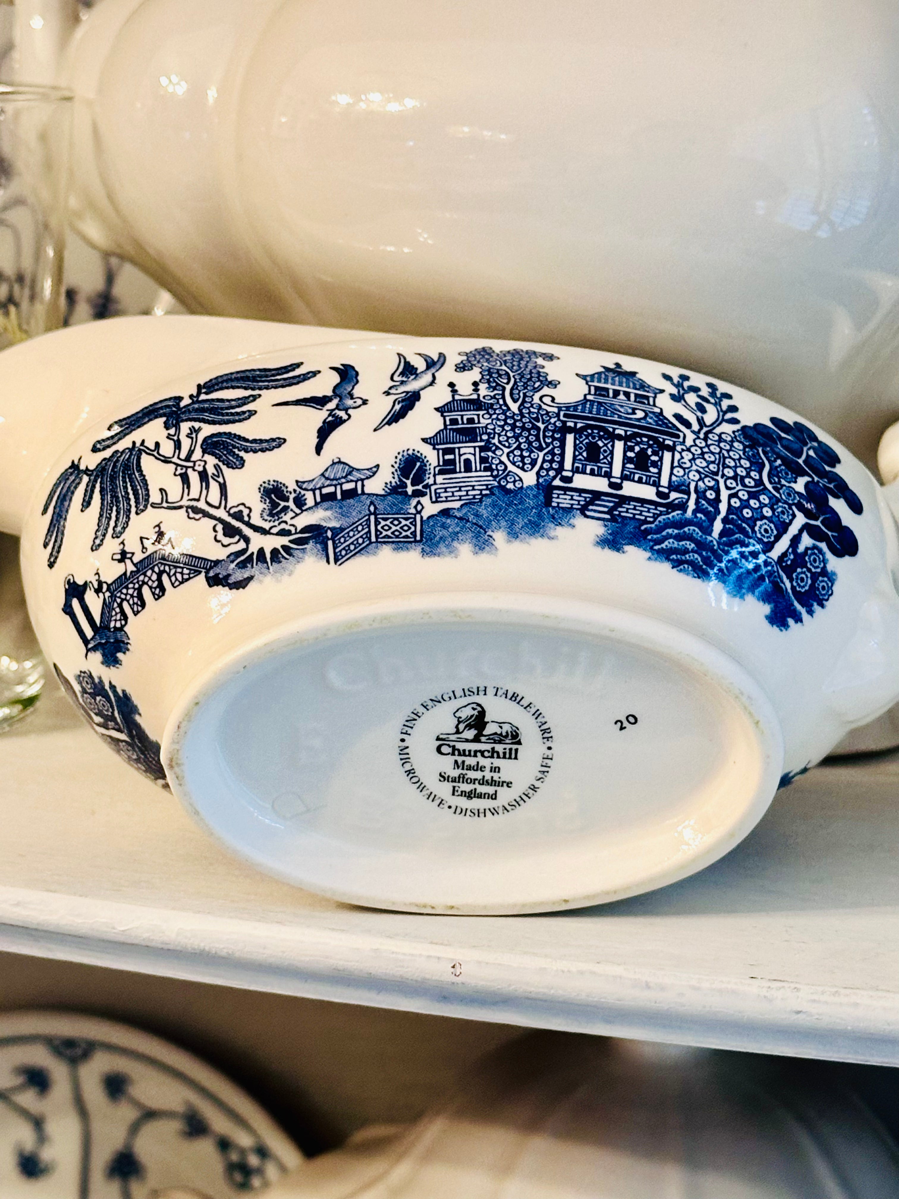 Churchill Blue Willow Gravy Boat