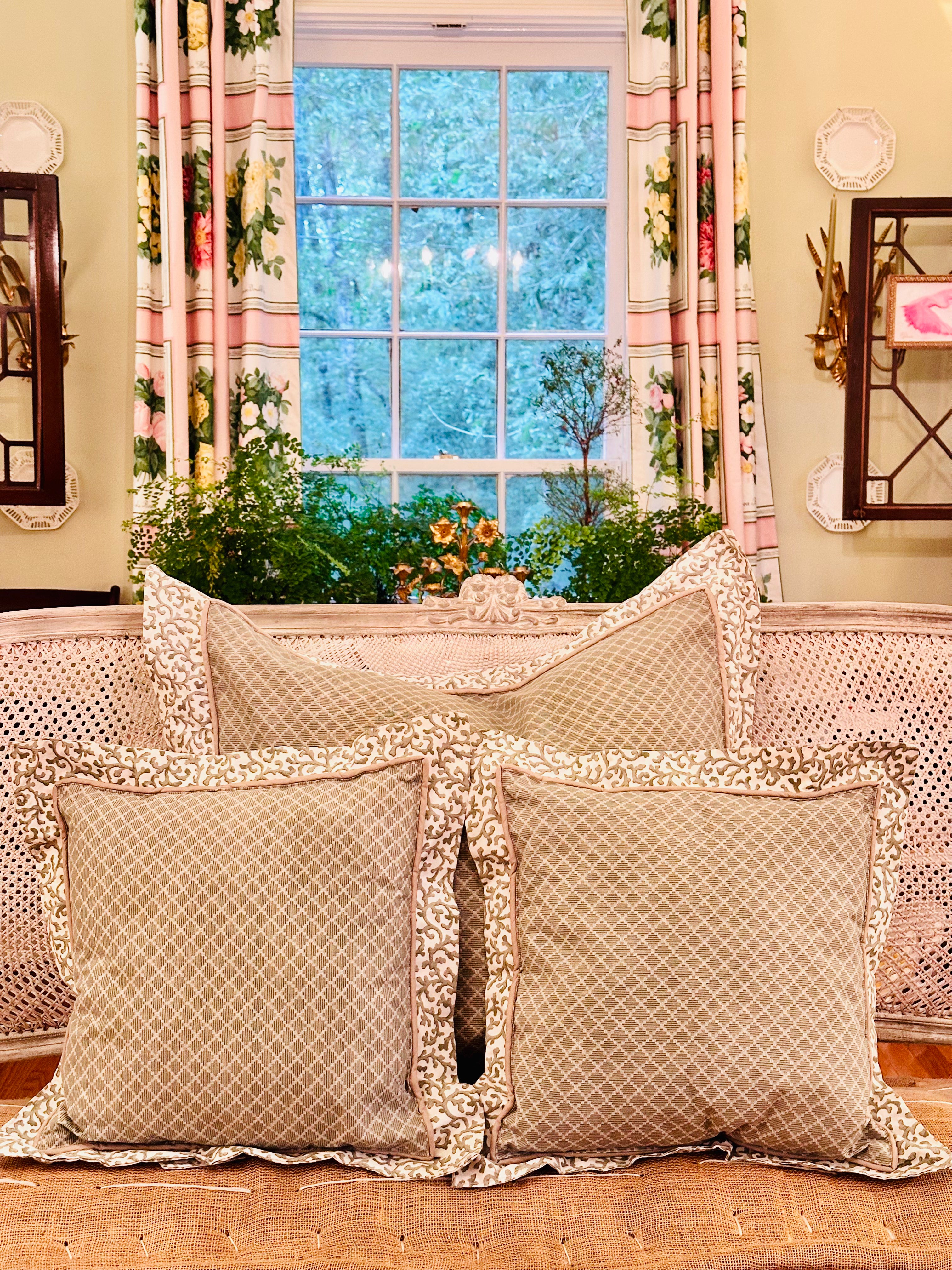 Set of Three Waverly Savoy in Sage Pillows