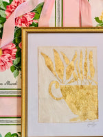 Load image into Gallery viewer, Gold Leaf Botanical on Linen by Laura Rice
