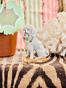 Antique Poodle with Basket