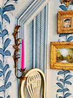 Load image into Gallery viewer, Vintage Gilded Italian Tole Candle Sconce with Crystals
