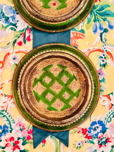 Pair of Very Rare Florentine Round Wall Hangings