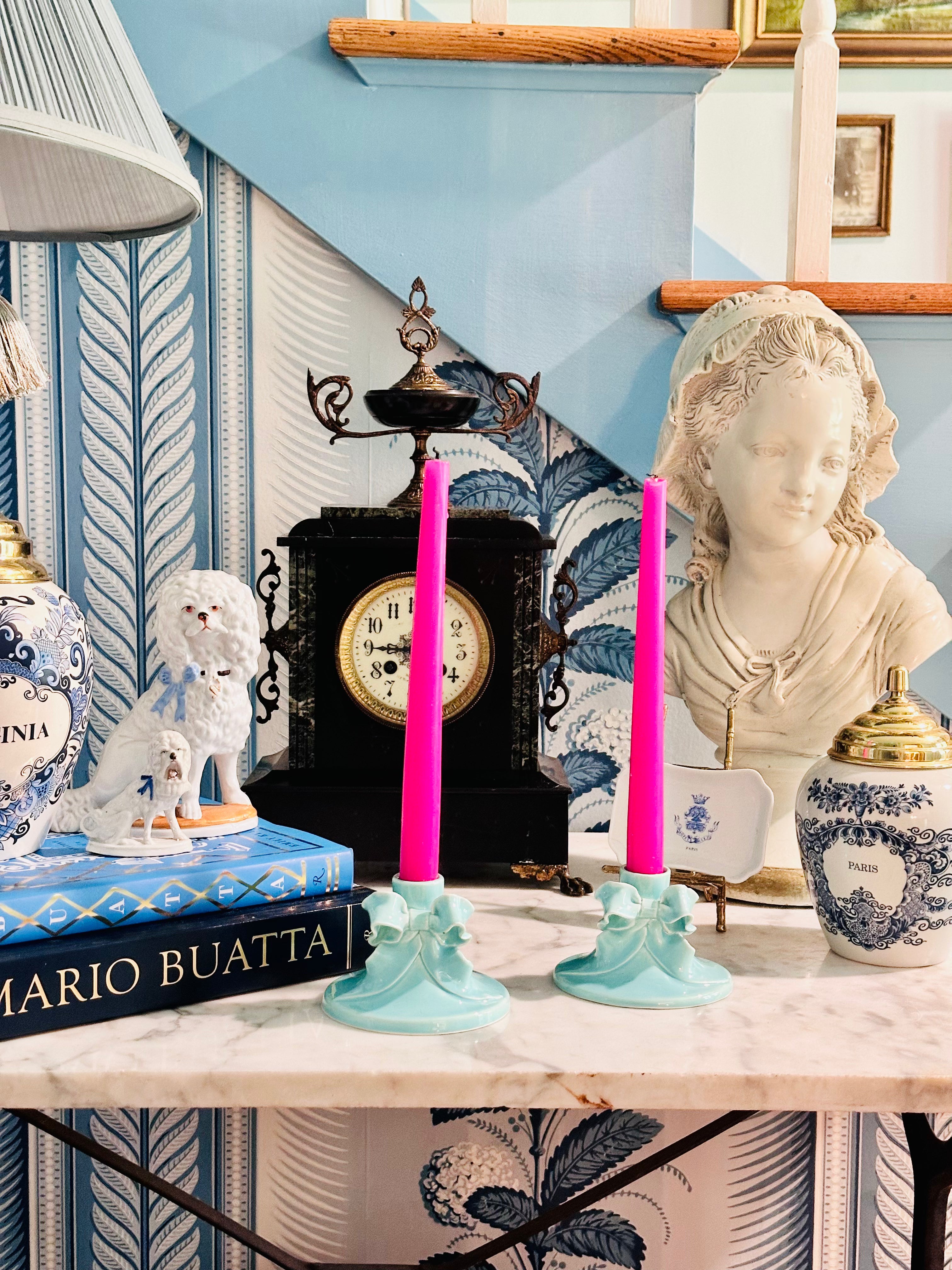 Fantastic Tiffany Blue Candle Holders