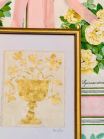 Load image into Gallery viewer, Gold Leaf Botanical on Linen by Laura Rice
