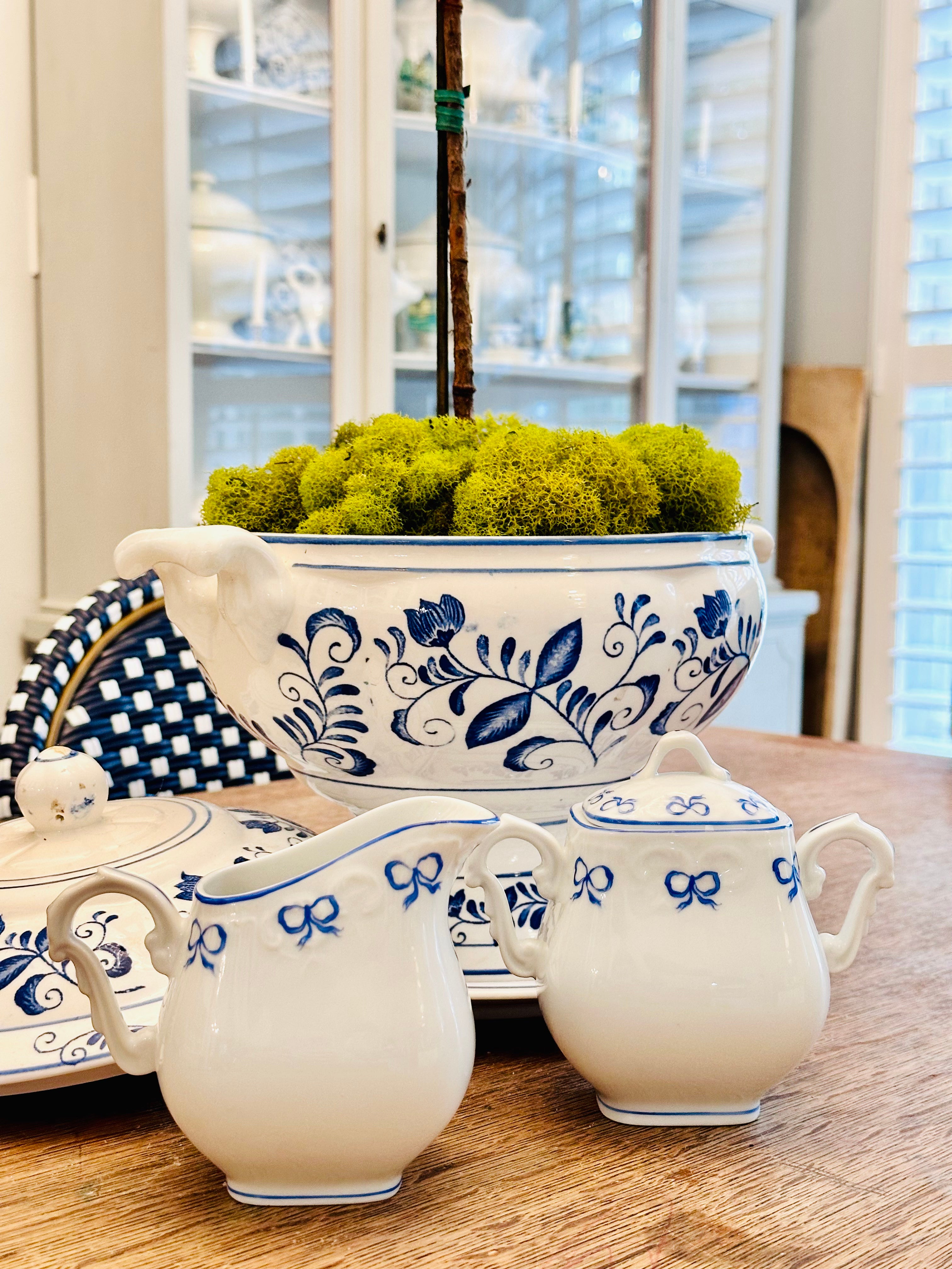 Vista Alegre Ruben Blue Creamer & Sugar Pot