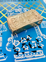 Load image into Gallery viewer, Vintage Brass BOSS Paperweight
