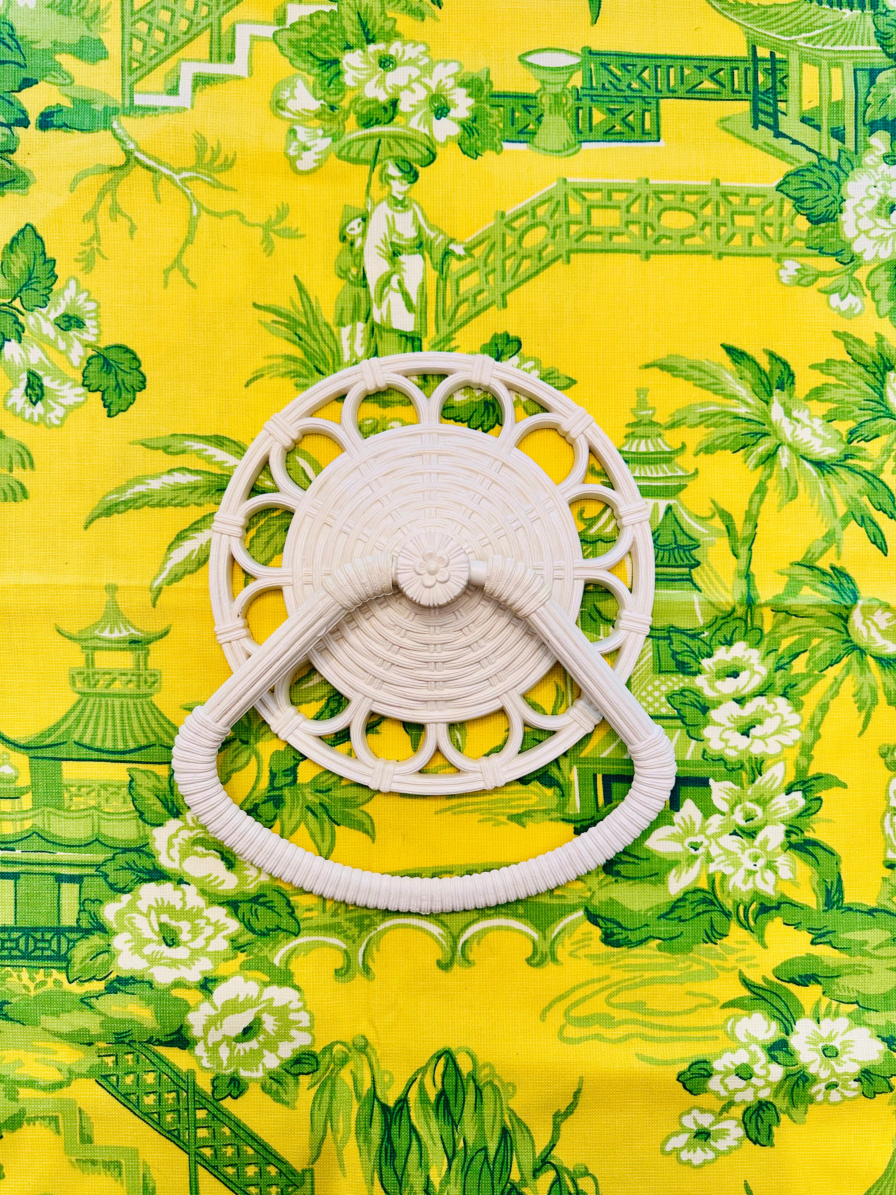 Vintage Faux Rattan Hand Towel Holder